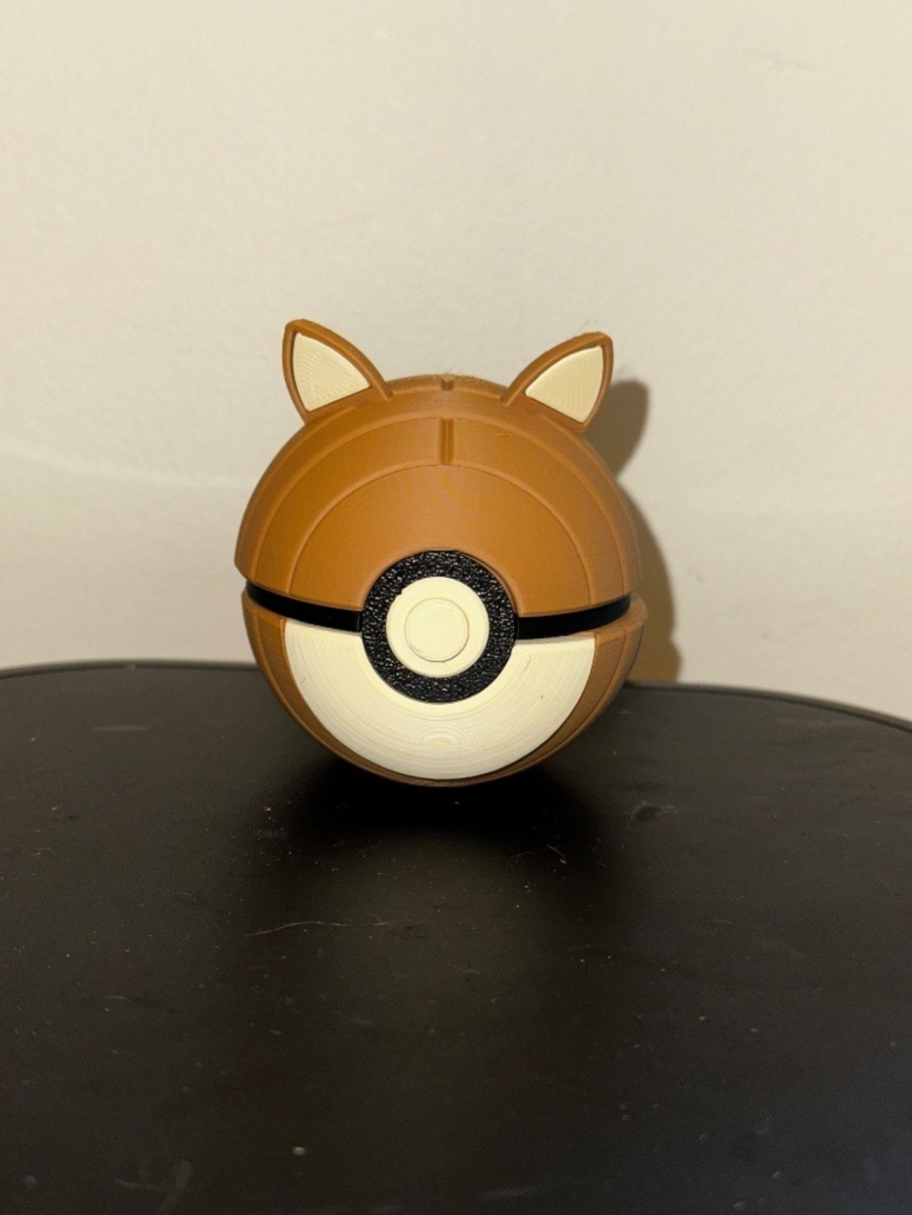 Brown Scout Ferret Ball Display – 3D Printed Tan Raccoon Sphere
